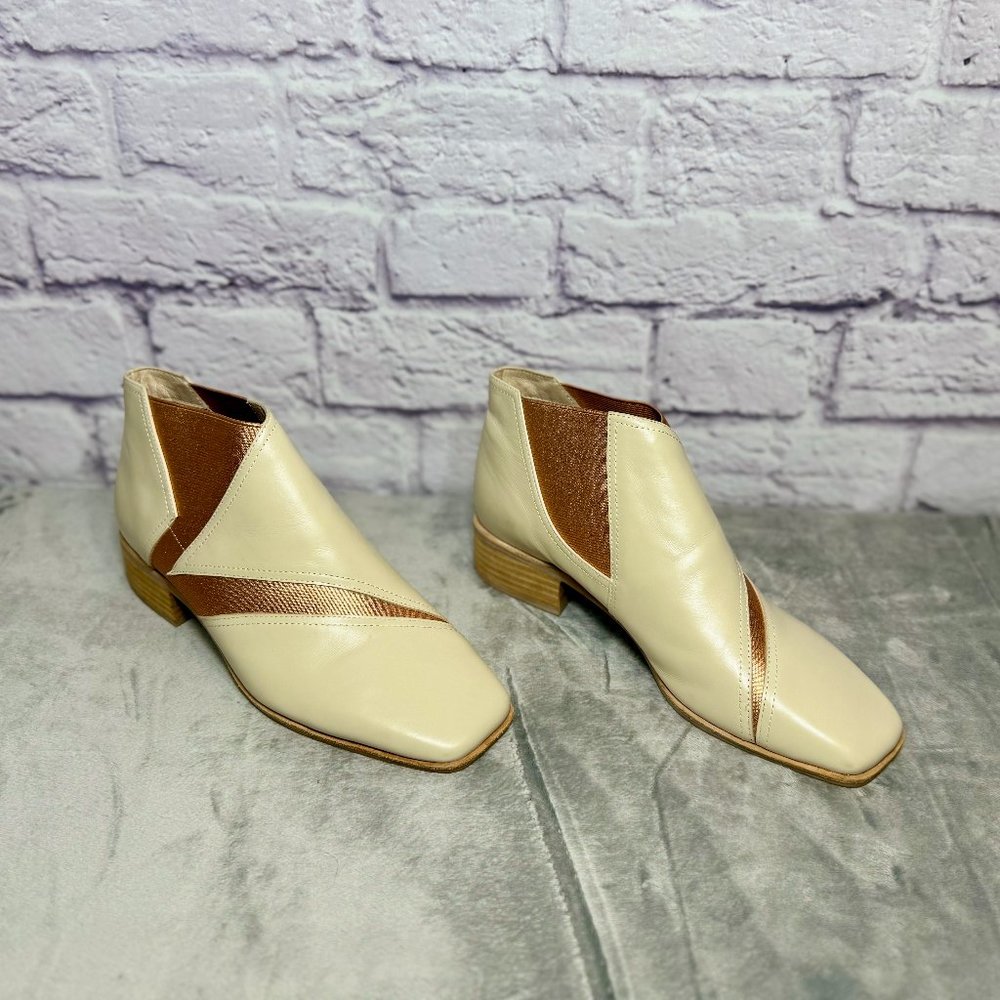 Intentionally Blank Ivory & Rose Gold Chelsea Boots